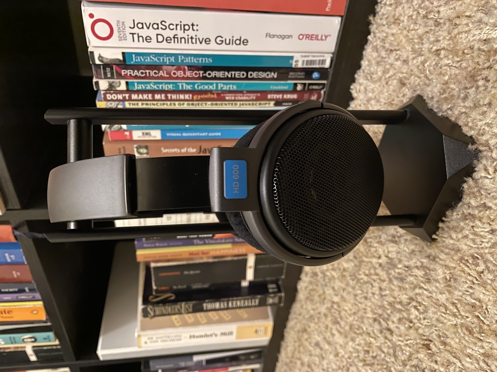 HD 600 next to a bookshelf at an angle